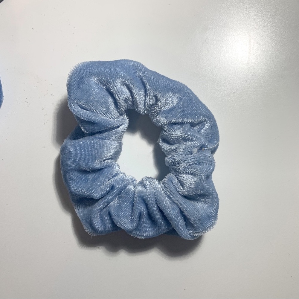 Light Blue Velvet Scrunchie